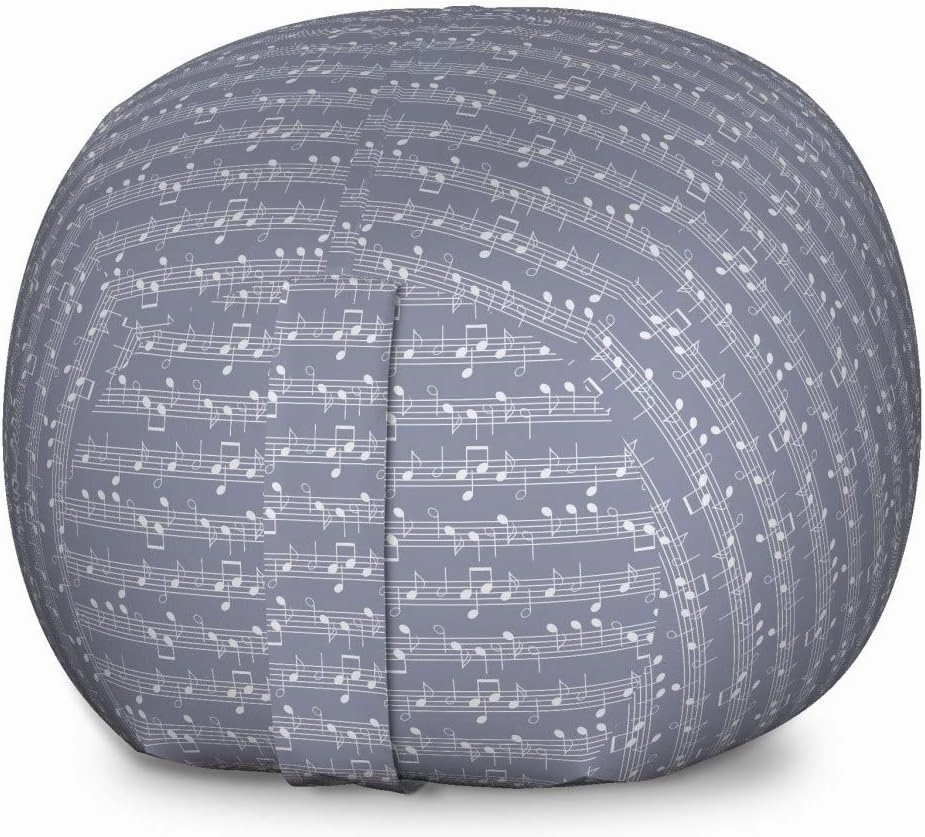 Ambesonne Grey Storage Toy Bag Chair, Piano Music Clay Motif Various Notes Beats Melody Rhythm Harmony Jazz, Stuffed Animal Organizer Washable Bag, Large Size, Pale Lavender