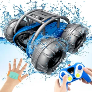 Amphibious Remote Control Car Boat, 4WD Gesture RC Car, 2.4Ghz 360° Flips Rotation, RC Water Beach Pool Toys for Kids Ages 8-12, Toys Gifts for Boys Girls