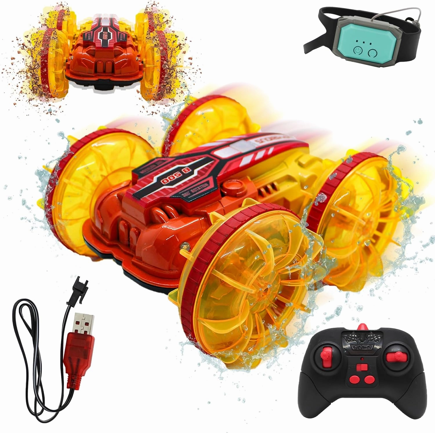 Amphibious RC Car for Kids 2.4 GHz Remote Control Boat Toys for Boys Waterproof RC Monster Truck Beach Toys Car Outdoor Pool Water Toy Gifts for Kids 8 12