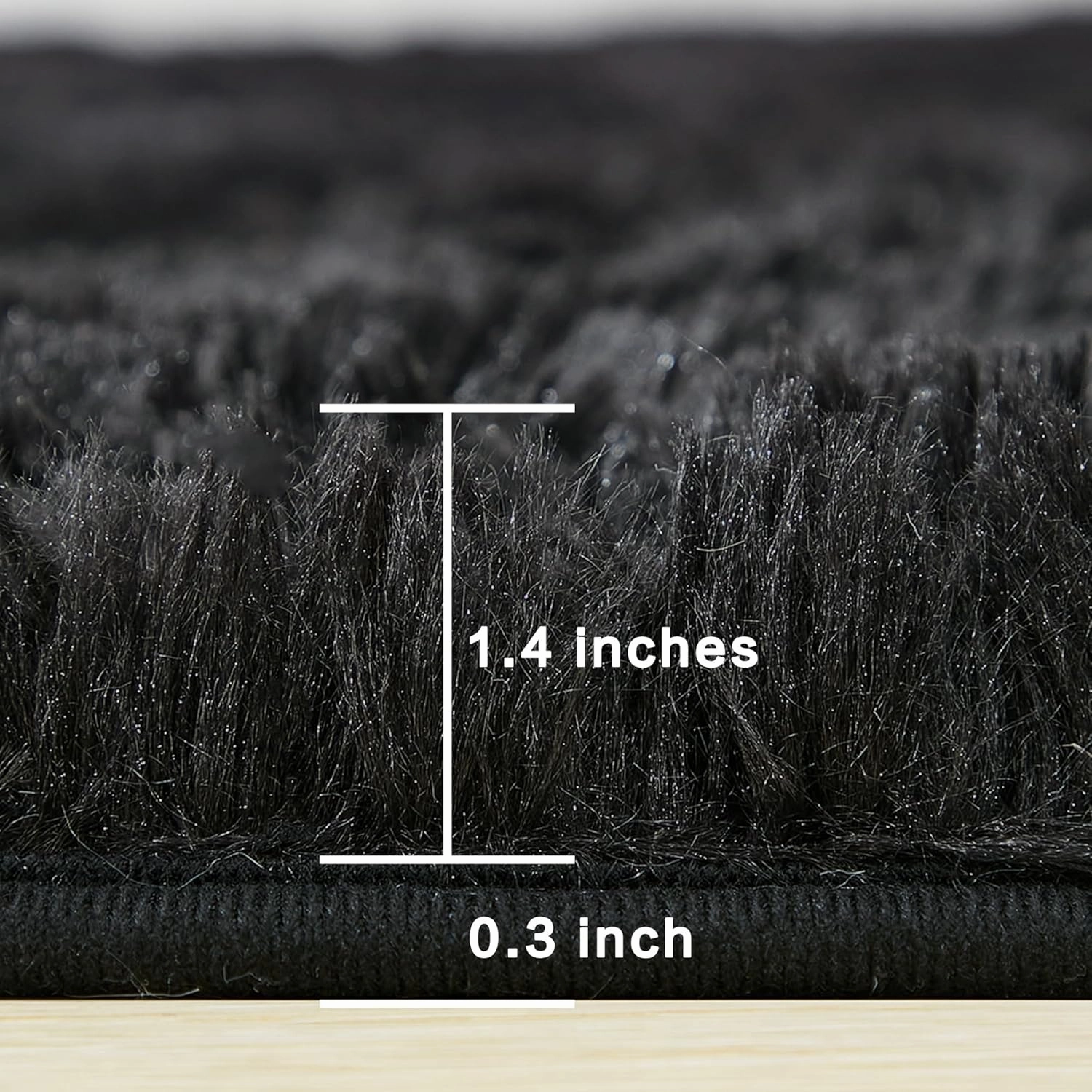 Andency 5x8 Black Shag Area Rug for Living Room, Faux Fur Fuzzy Plush Indoor Bedroom Rugs & Carpets, Non Skid Soft Fluffy Rug for Room