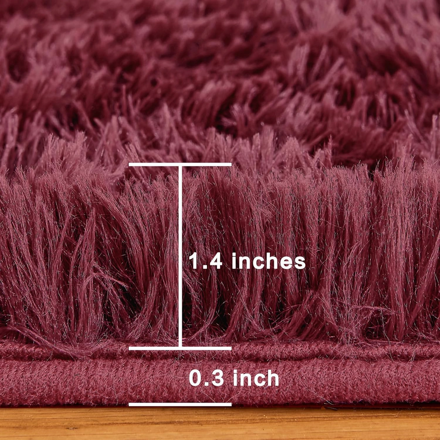 Andency 5x8 Burgundy Shag Area Rug for Living Room, Faux Fur Fuzzy Plush Indoor Bedroom Rugs & Carpets, Non Skid Soft Fluffy Rug for Room