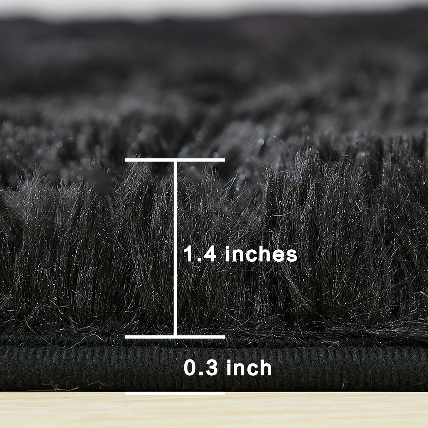 Andency 6x9 Black Shag Area Rug for Living Room, Faux Fur Fuzzy Plush Indoor Bedroom Rugs & Carpets, Non Skid Soft Fluffy Rug for Room