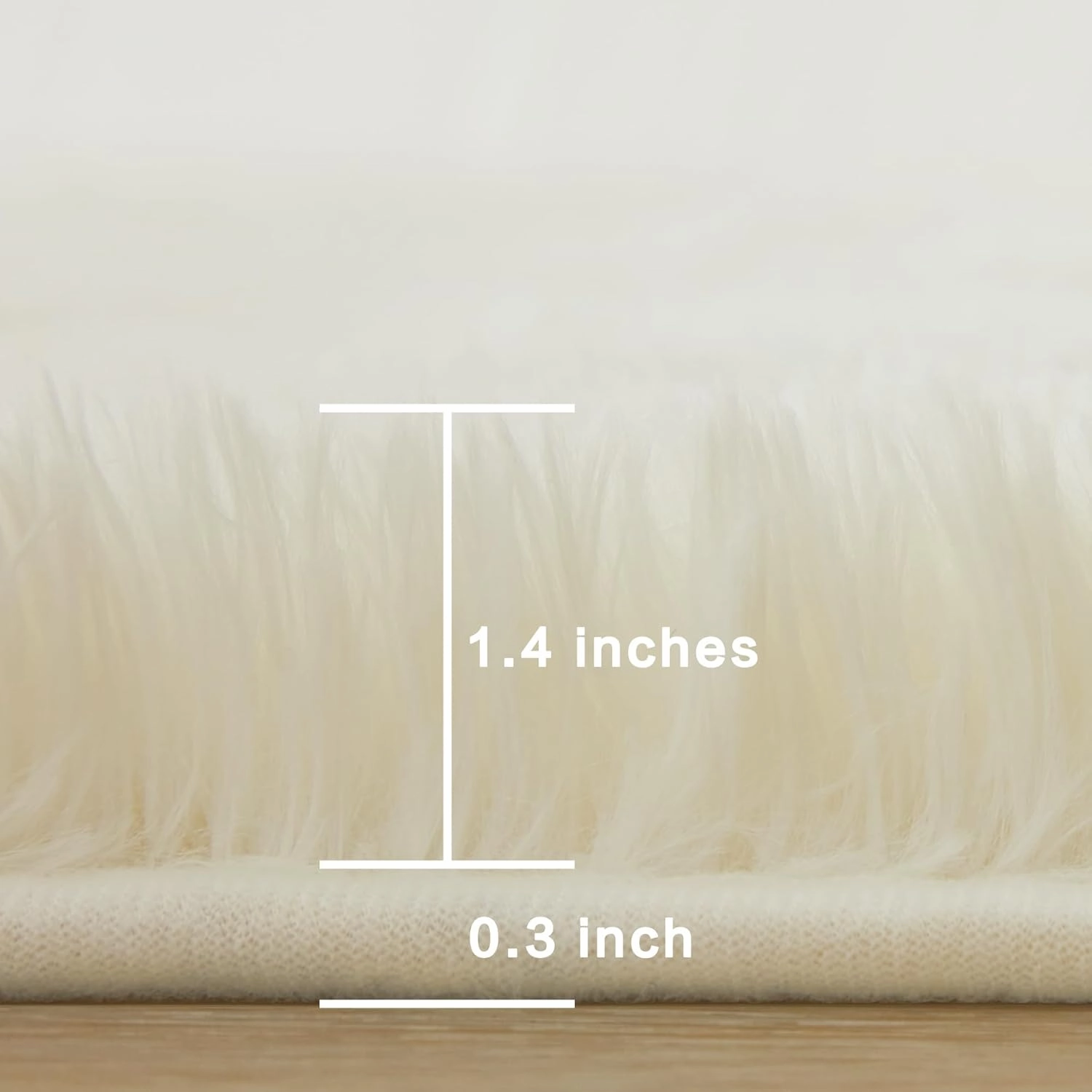 Andency 6x9 Shag Area Rug for Living Room, Cream Soft Fuzzy Plush Indoor Carpets for Bedroom, Non Skid Fluffy Faux Fur Rug for Room