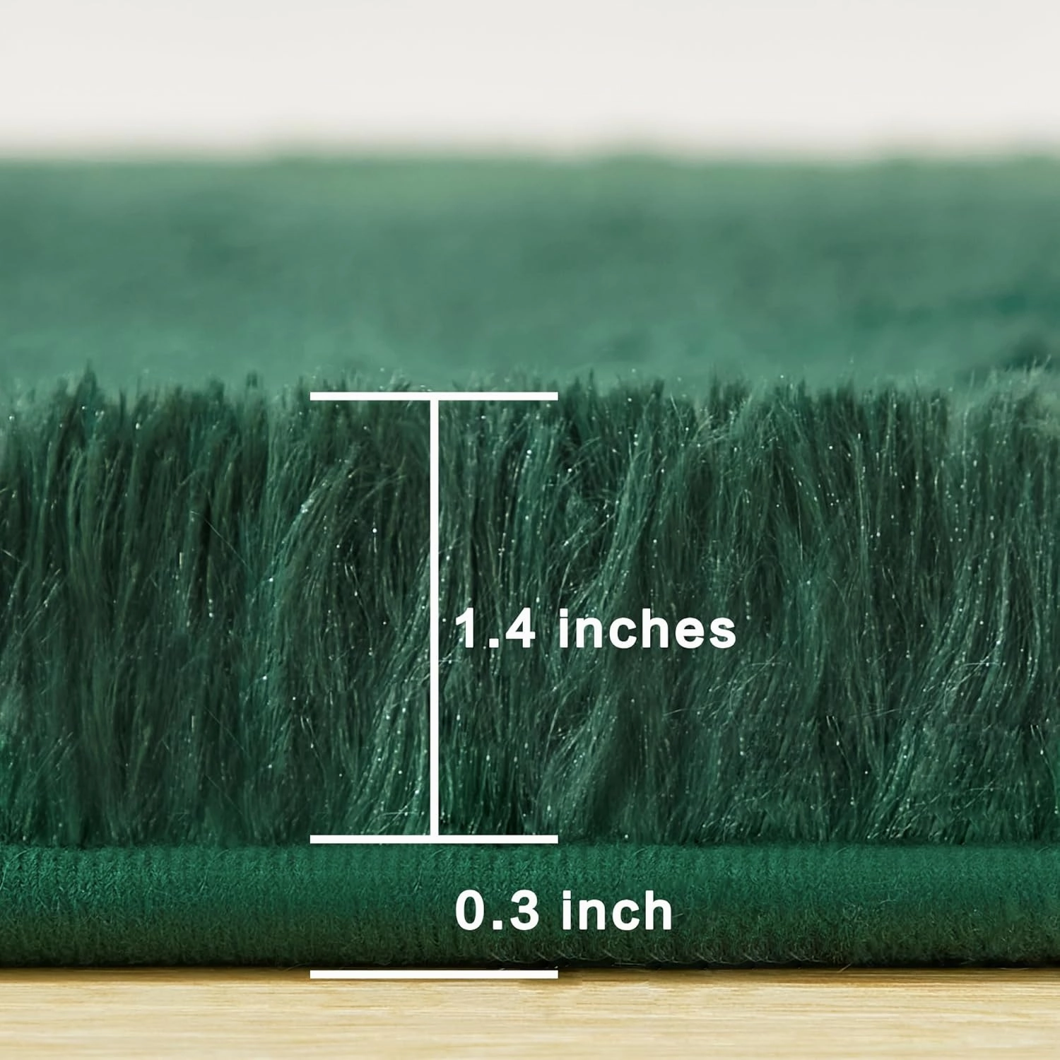 Andency 6x9 Shag Area Rug for Living Room, Emerald Green Soft Fuzzy Plush Indoor Carpets for Bedroom, Non Skid Fluffy Faux Fur Rug for Room