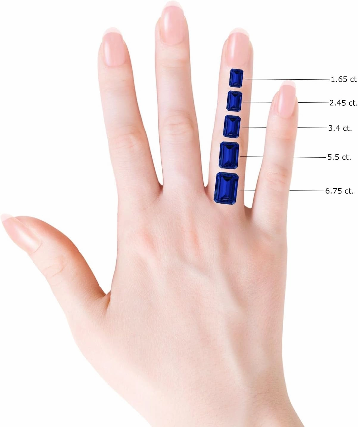Angara Lab Grown Emerald-Cut Blue Sapphire Hidden Halo Classic Engagement Ring in 14K Solid Gold/Platinum | September Birthstone, Birthday, Anniversary, Wedding Jewelry Gift for Women