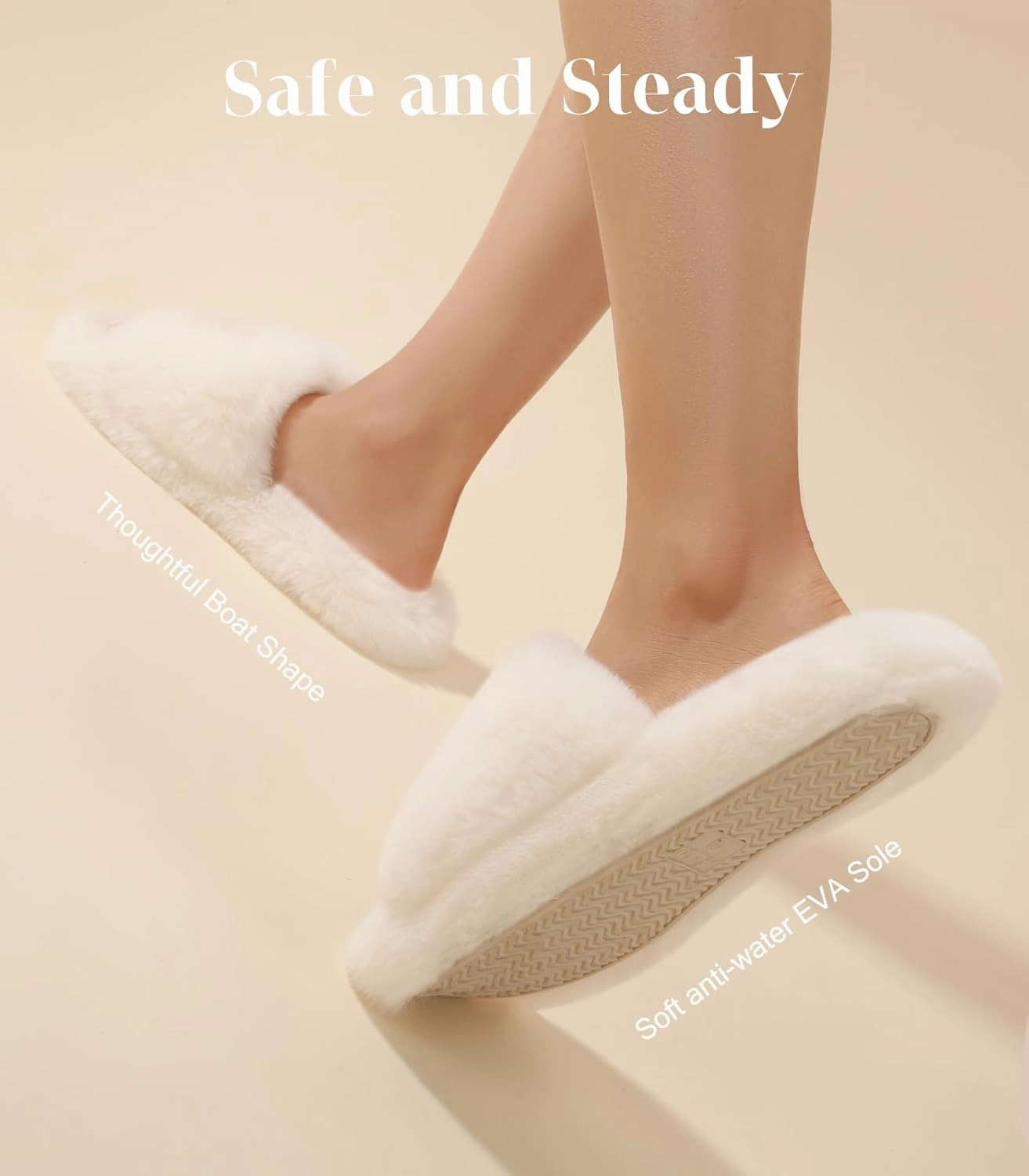 Ankis Comfy Women's Plush Slippers - Cute Chic Versatile Pretty Platform, Open Toe, Non-slip House Fluffy Fuzzy Slippers for Women Indoor Outdoor, All Seasons