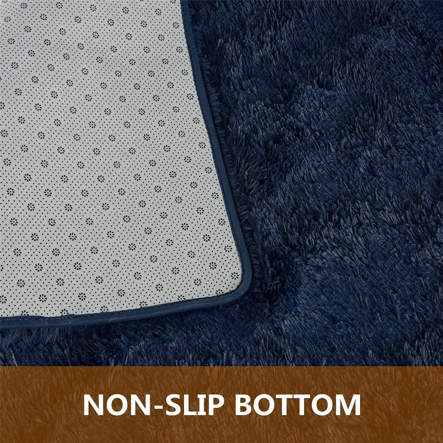 Arbosofe Area Rugs Shaggy Rugs Fluffy Carpets, 8x10 Feet Navy Blue, Modern Plush Carpets for Living Room Bedroom for Kids Girls and Boys, Playroom, and Nursery Room Home Decor