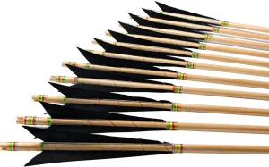 Archery Wooden English Longbow Arrows Practice Targeting Arrow 5.8" Turkey Feathers Fletching with Bullet Points for Recurve & Traditional Bow