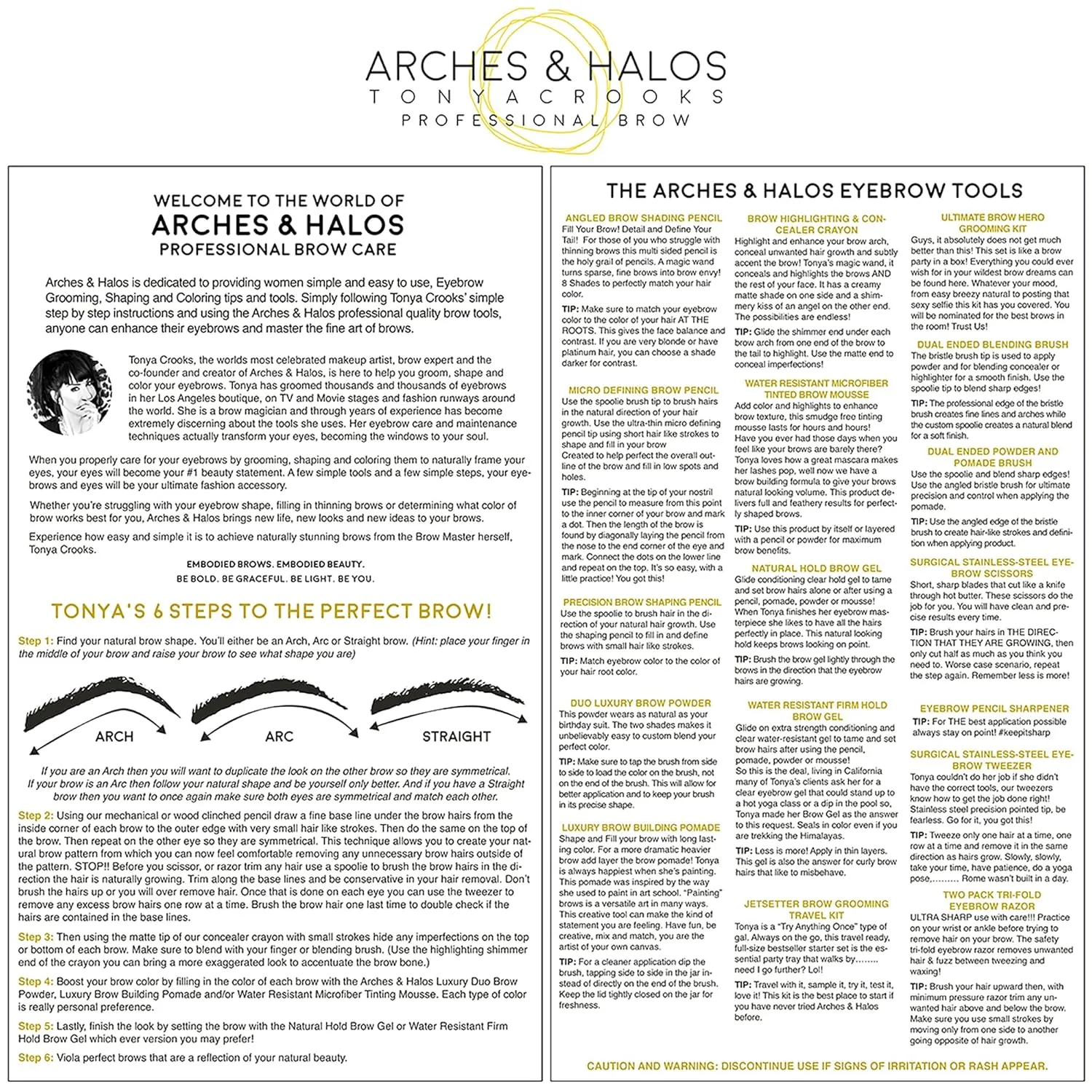Arches & Halos Water Resistant Firm Hold Brow Gel - Brow Setting Gel - Long-lasting Hold - Vegan and Cruelty Free Makeup - Clear - 0.176 fl oz (Pack of 2)