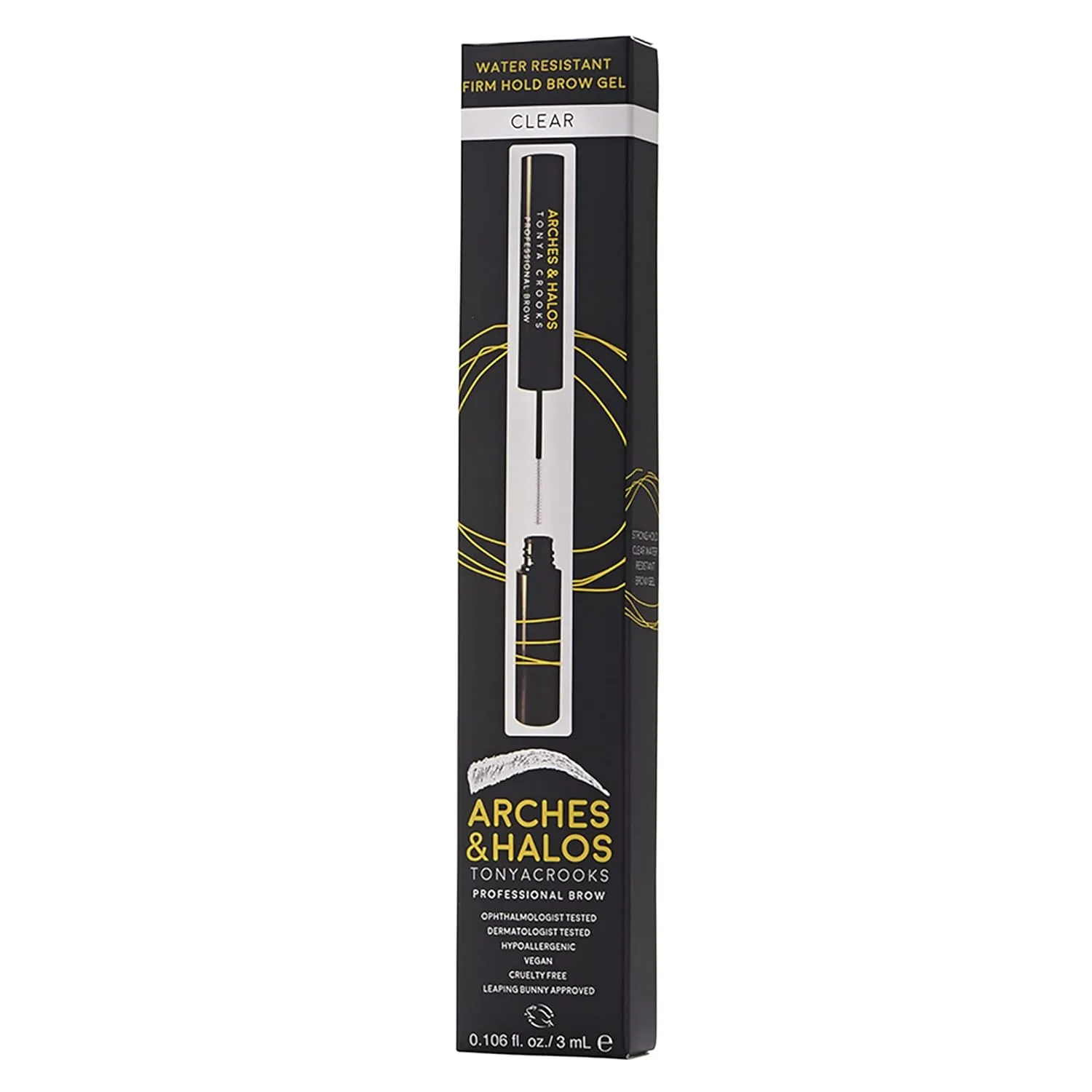 Arches & Halos Water Resistant Firm Hold Brow Gel - Brow Setting Gel - Long-lasting Hold - Vegan and Cruelty Free Makeup - Clear - 0.176 fl oz (Pack of 2)