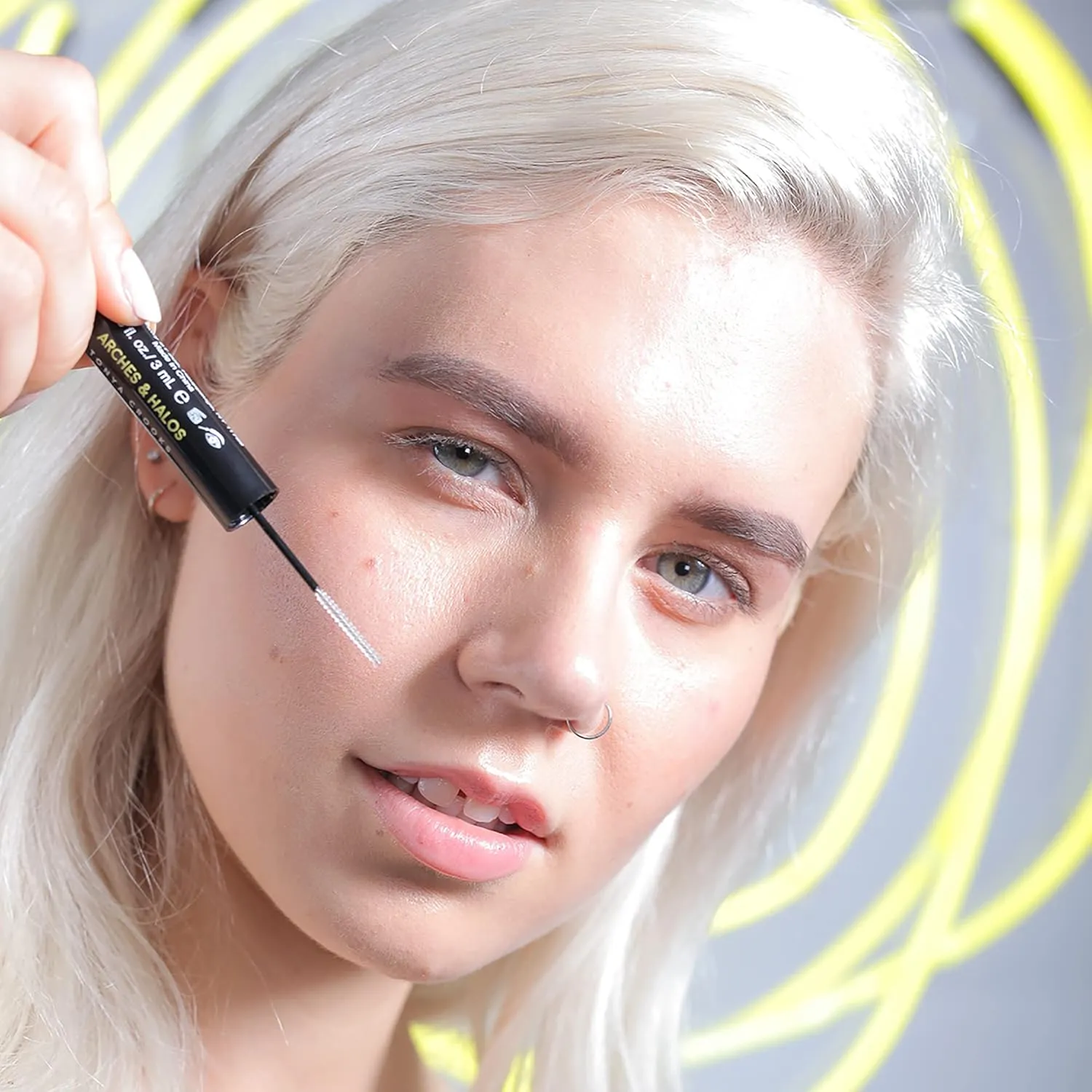 Arches & Halos Water Resistant Firm Hold Brow Gel - Brow Setting Gel - Long-lasting Hold - Vegan and Cruelty Free Makeup - Clear - 0.176 fl oz (Pack of 2)