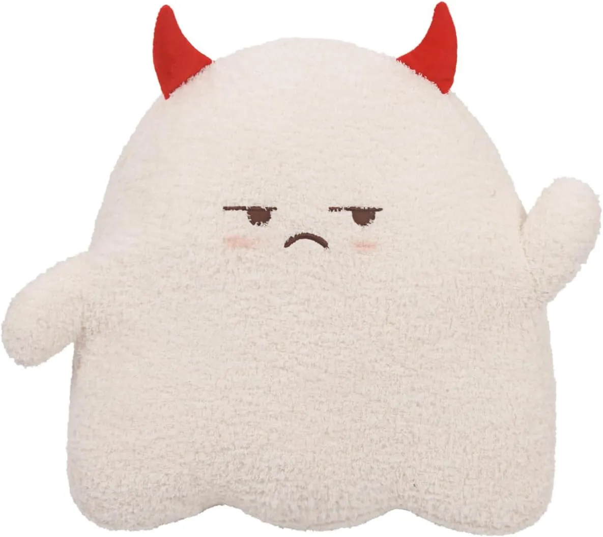 ARELUX Cute Ghost Plush Pillow,Soft White Devil Ghost Stuffed Animals Snowman Plushies Kawaii Doll Toy Funny Room Decor Gift for Girls Boys Birthday,Halloween,Christmas