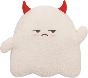 ARELUX Cute Ghost Plush Pillow,Soft White Devil Ghost Stuffed Animals Snowman Plushies Kawaii Doll Toy Funny Room Decor Gift for Girls Boys Birthday,Halloween,Christmas