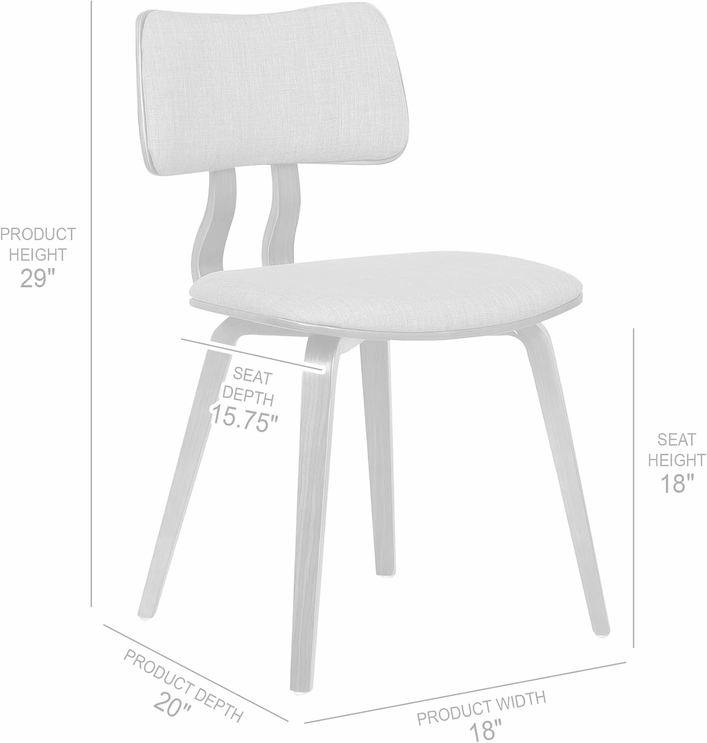 Armen Living Jaguar Mid Century Modern Dining Accent Chair for Kitchen Table Desk Vanity in Green Fabric and Walnut Wood Finish