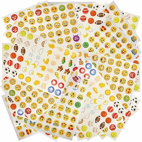 ArtCreativity Assorted Emoticon Stickers for Kids, 12 Pack with 72 Sheets and Over 3,000 Stickers, Emoticon Sticker Set for Teacher Classroom Rewards, Art Supplies, Party Favors, Goodie Bag Fillers