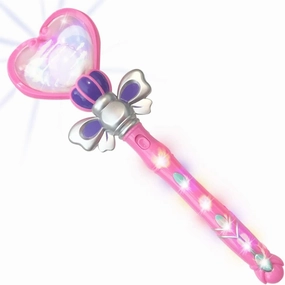 ArtCreativity Light Up Heart Wand for Kids - 13.5-Inch Magical Princess Toy With Spinning LEDs & Sound, Perfect Valentine's Day Gift for Girls, Pink