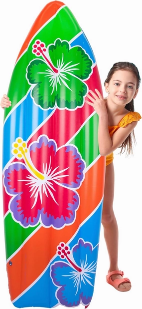 ArtCreativity Luau Surfboard Inflate, Inflatable Surfboard for Beach, Tropical and Luau Party Decorations, Inflatable Pool Toy for Kids and Adults, Beach Party Inflate