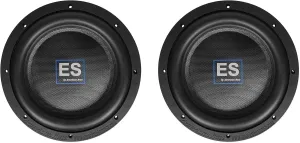 Audiosavings Bundle: (2) American Bass ES 10" 1000W Slim Subwoofer, Dual 4 Ohm DVC, 2.5" Aluminum Voice Coil, 65oz Magnet, Fiberglass Reinforced Cap, 3.66" Mounting Depth (2 Items)