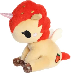 Aurora® Enchanting ©Tokidoki Delicious Unicorno Strawberry Stuffed Animal - Bright & Colorful Design - Showpiece Plush - Orange 8.5 Inches