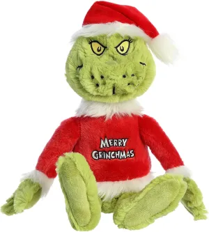 Aurora® Whimsical Dr. Seuss™ Merry Grinchmas Grinch Stuffed Animal - Magical Storytelling - Officially Licensed - Green 16 Inches