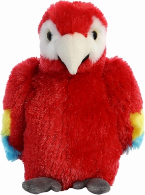 AURORA, 31738, Mini Flopsie Scarlet Macaw Parrot, 8In, Soft Toy, Red