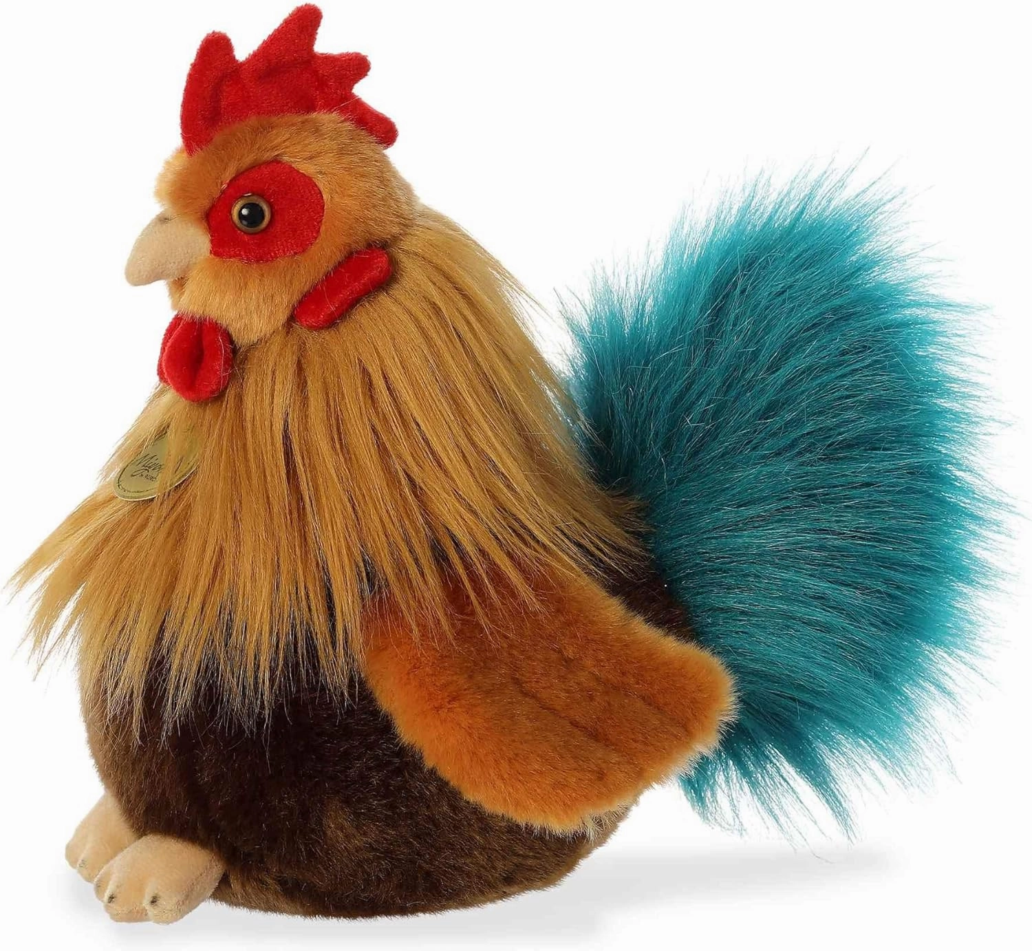 Aurora® Realistic Miyoni® Rooster Stuffed Animal - Lifelike Detail - Cherished Companionship - Brown 9 Inches