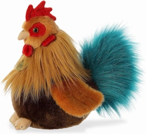 Aurora® Realistic Miyoni® Rooster Stuffed Animal - Lifelike Detail - Cherished Companionship - Brown 9 Inches