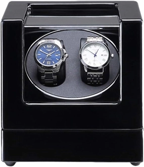 Automatic Double Watch Winder Box Built-in Led Light Piano Paint Exterior Dual Power Supply Quiet Motor Watch Winder Display Watch Box Case Watch Storage