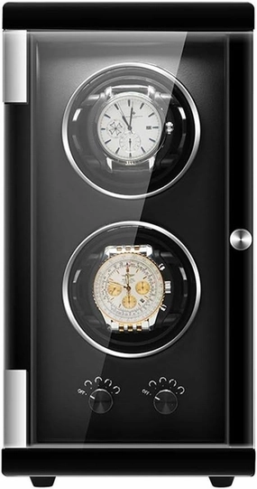 Automatic Double Watch Winder Box Flexible Watch Pillows Wood Shell Piano Paint Finish Quiet Motor Watch Winder Watch Box Case Watch Storage