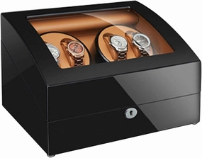 Automatic Watch Winder Box 4 6 Wood Shell Piano Paint Exterior Quiet Motor for Man Women Watches Flexible Watch Pillows (E)