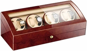 Automatic Watch Winder Box for 8 Watches   9 Storage, Wood Shell, Piano Paint Finish, Quiet Motor