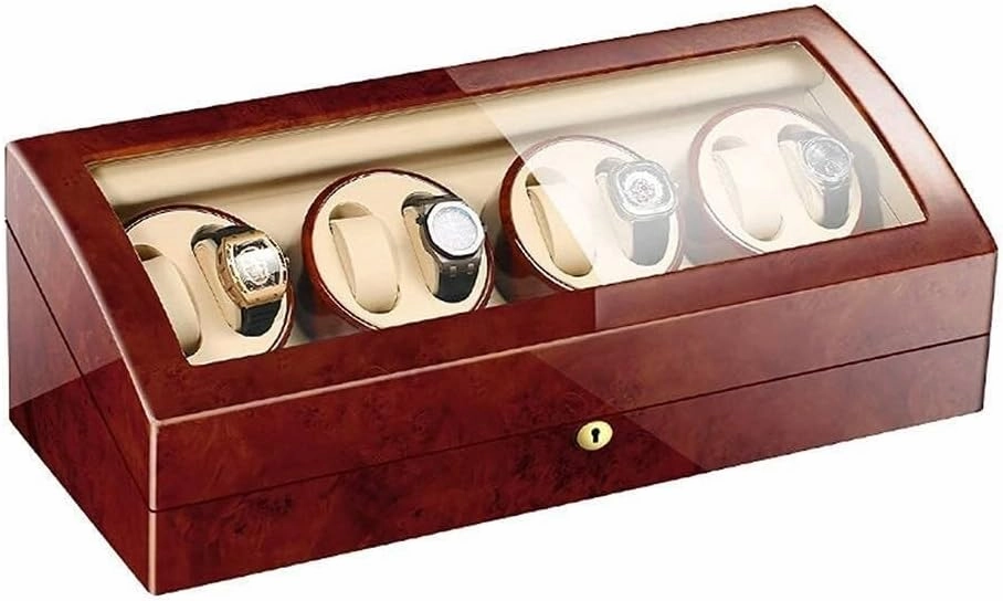 Automatic Watch Winder Box for 8 Watches   9 Storage, Wood Shell, Piano Paint Finish, Quiet Motor