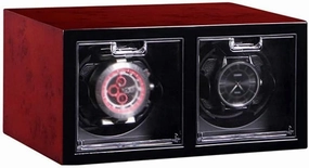 Automatic Watch Winder Box, Wood Shell Piano Paint Exterior, Dual Quite Motors, Suitable for Ladies and Men's Wrist, Red