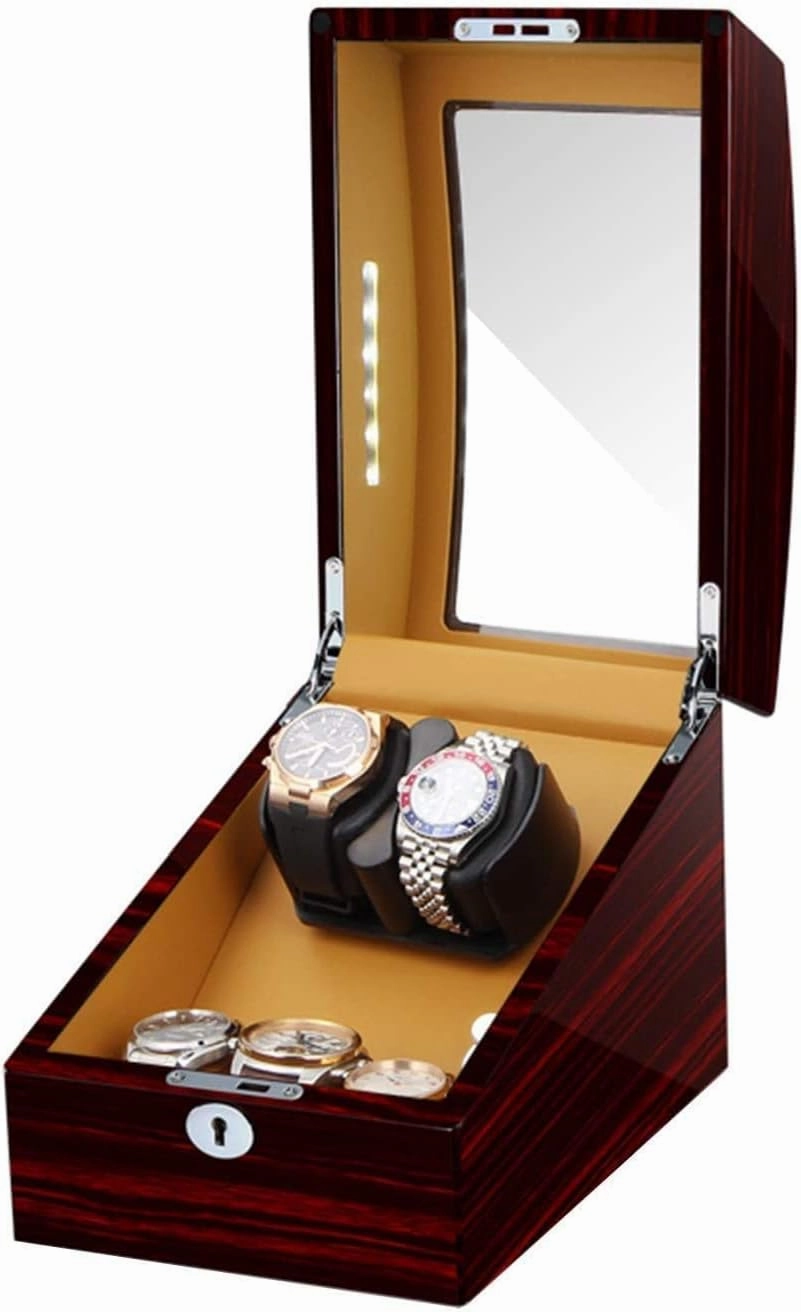 Automatic Watch Winders Box 2 3 Soft Flexible Watch Pillow Built-in LED Light Piano Paint Exterior Silent Motor