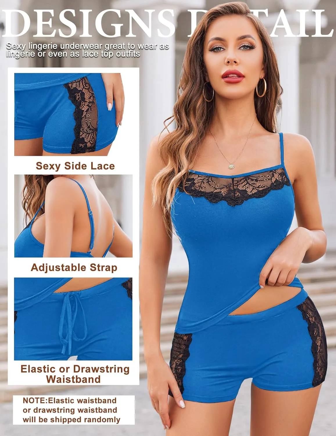 Avidlove Women Sleepwear Lace Pajamas Set Shorts Nightwear Camisole Short Sets