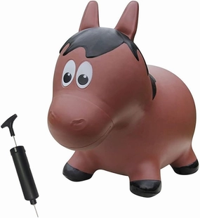 Award Winning Inflatable Toddler Safe Bouncing Brown Horse Plus Pump