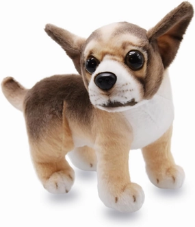 BABOLI Lifelike Chihuahua Stuffed Animal Super Realistic Plush Tiny Dog Puppy Small Breed Plushies Toy Funny Gifts for Kids Present or Stuff Collection 9 Inches