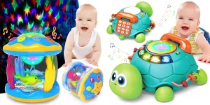 Baby Toys 6 to 12 Months, Musical Crawling Turtle Toys & Projector Rotating Light Up Toys, Early Learning Educational Toy with Light & Sound, Birthday Toy for Infant Toddler Boy Girl 7 8 9 10 11 month