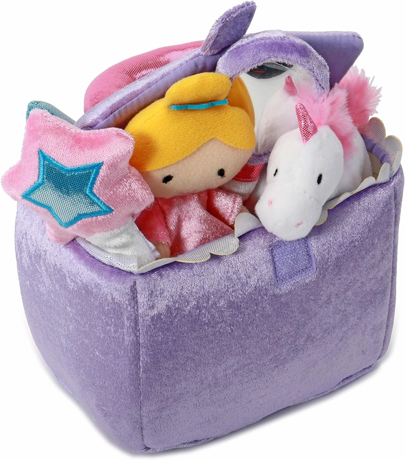 Baby GUND Play Soft Collection, Princess Castle 5-Piece Plush Playset with Rattle, Squeaker and Crinkle Plush Toys, Sensory Toy for Babies and Newborns, 7”