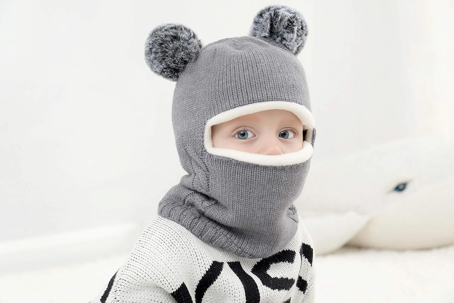Baby Winter Hat Scarf Set, Unisex Infant Toddler Kids Hat Scarf