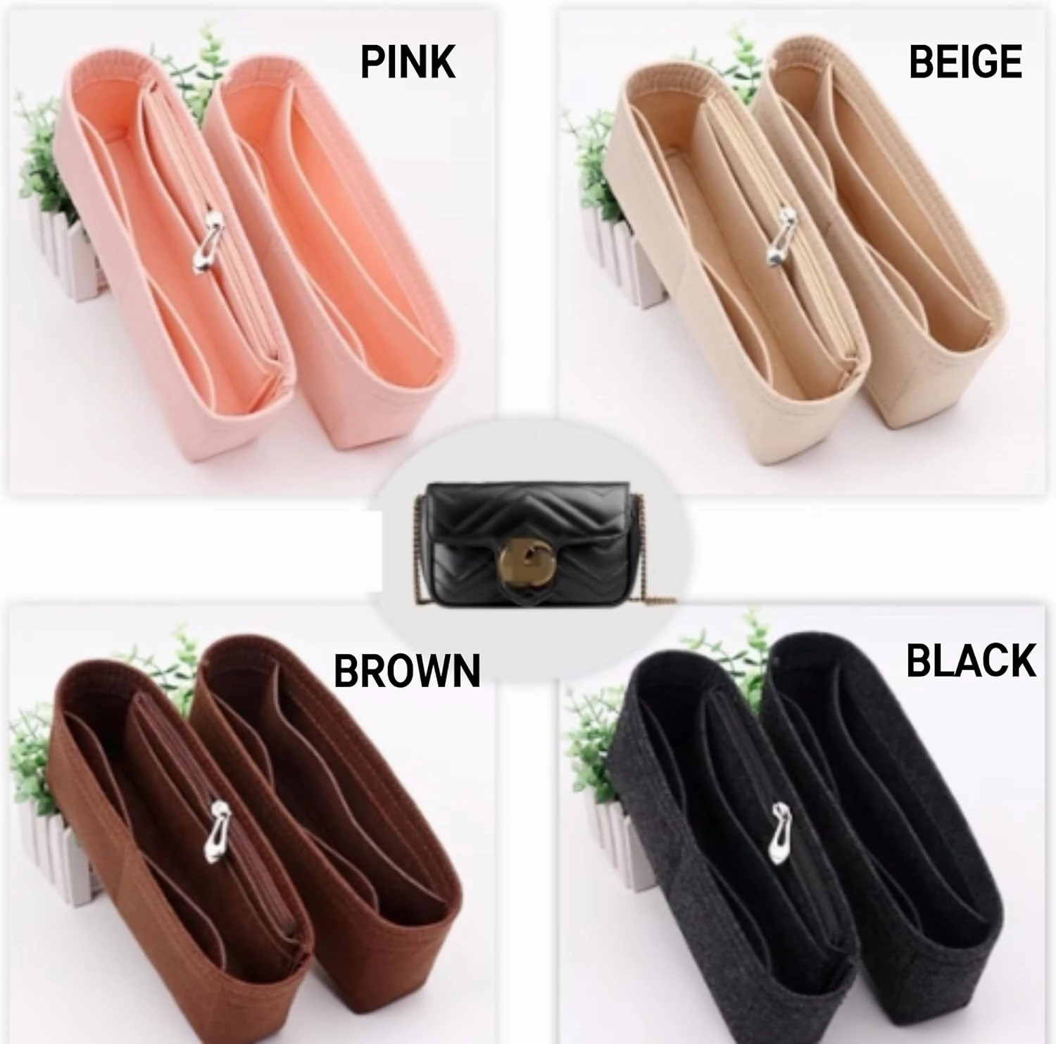 Bag Organizer for YSL Toy Shopping Bag (25L x 28H x 8D cm)|Handmade Custom Bag Insert|2mm Felt Bag Liner|Women Handbag Shaper (Brown, Style A: Exposure)