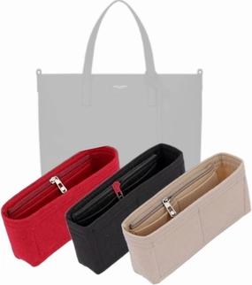 Bag Organizer for YSL Toy Shopping Bag (25L x 28H x 8D cm)|Handmade Custom Bag Insert|2mm Felt Bag Liner|Women Handbag Shaper (Brown, Style A: Exposure)