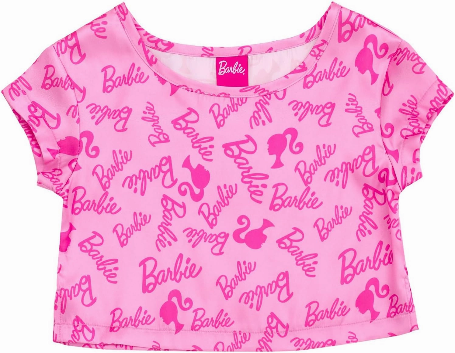 Barbie Girls Lounge Pajama Shirt and Pajama Shorts Sleep Set Little Kid to Big Kid Sizes (4-14-16)