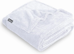 Bare Home Textured Fleece Microplush Blanket - Extra Long - Lightweight Throw for Bed, Sofa, Couch, Movie Night, Camping, and Travel - Ultra Soft Warm Blanket (Twin/Twin XL, Chevron White)