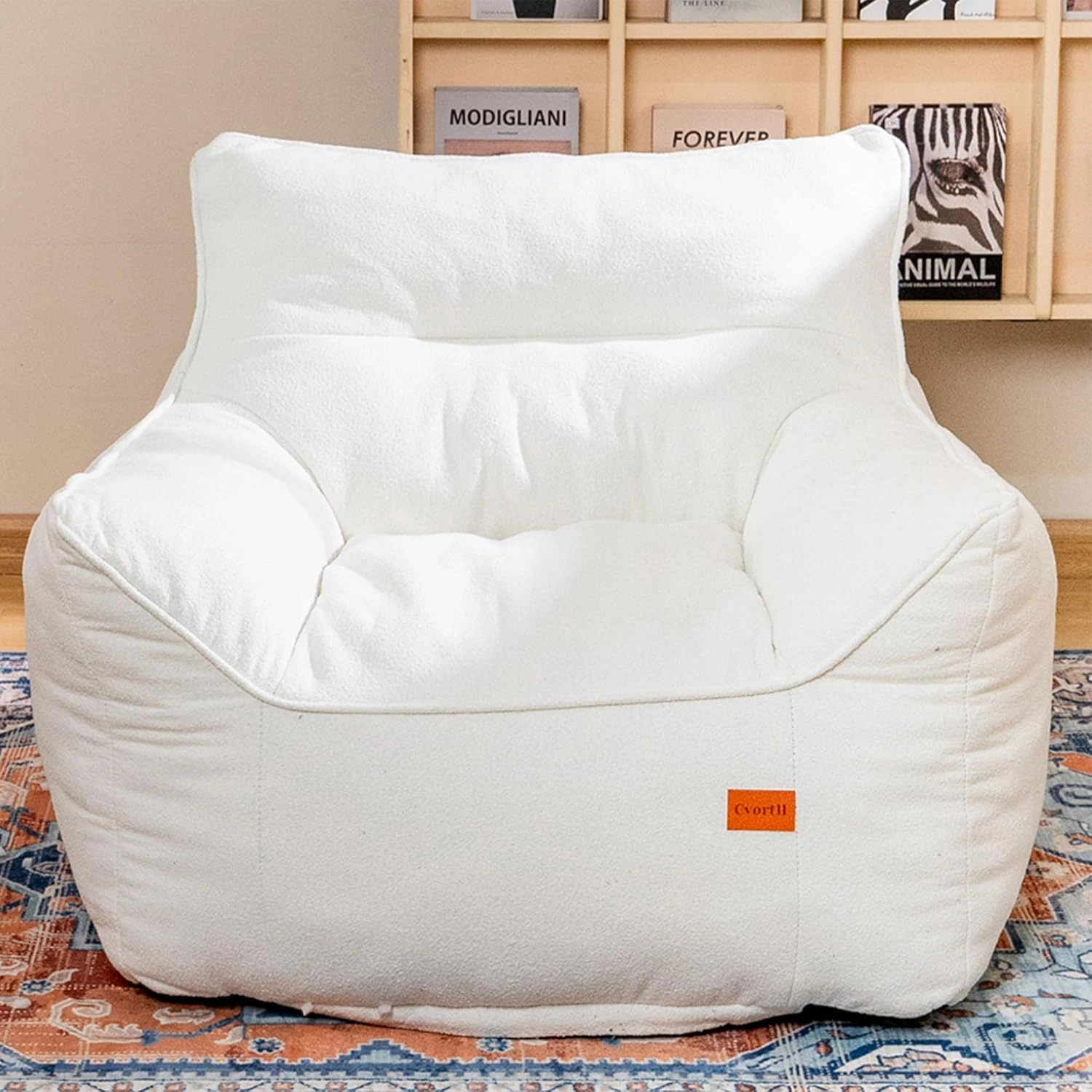 Bean Bag Chair with Filler, Bean Bag Sofa Chair with Tufted Soft Armrests Plush Lazy Sofa Comfy Chair,Large BeanBag Chair for Adults in Livingroom, Bedroom