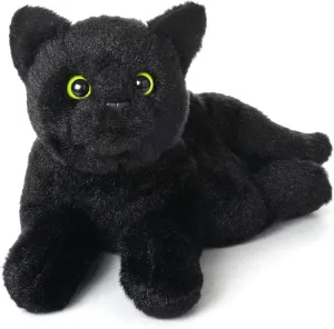 Bearington Collection Lil' Jinx Cat 8 in Stuffed Animals Black Cat Plush Toy - Stuffed Cats That Look Real - Plushies for Kids