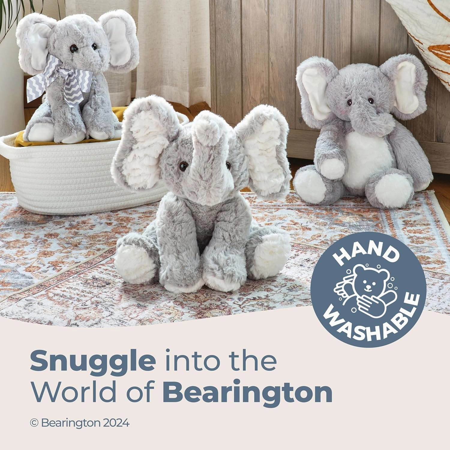 Bearington Dinky The Elephant 11 Inch Stuffed Elephant - Stuffed Animal - Plush Elephant