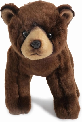 Bearington Grizby The Brown Bear: 13 Inches Tall, Realistic Plush Stuffed Animal Toy with Ultra-Soft Faux Fur & Fill, Expressive Face and Floppy Body - for Animal Lovers of All Ages