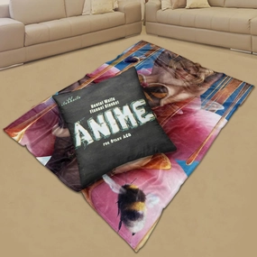 Beautiful Bee Girl, Lewd Waifu Anime Flannel Fleece Blanket Naked Waifu Plush Throw Fuzzy Super Soft Microfiber Flannel Blankets for Couch, Bed, Sofa Warm and Cozy for All Seasons, 40 * 50"