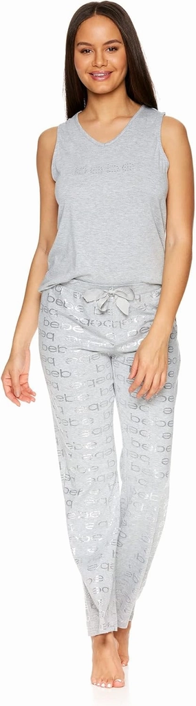 bebe Womens Pajama Sets, Logo Sleeveless Top and Pajama Pants, PJ Set for Women